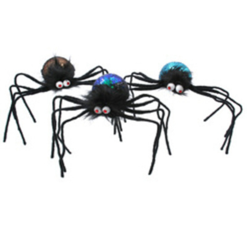 These black and sequin Halloween spooky spiders come in 3 different designs.  These Halloween decorations are perfect to decorate your house this Halloween and to scare trick or treaters. The Spiders have red beedy eyes and are made by London based designer Gisela Graham who designs really beautiful and unusual decorations and gifts for your home.ÊThe spiders are large in size - 20cm x 26cm and are sold indivually. If you have a preference please state when ordering otherwise we will select a design for you. if you purchase 3 we will send you one of each design.